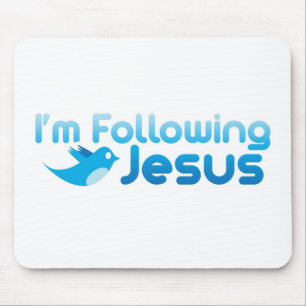 Twitter mir, ich folge Jesus Christus Mousepad
