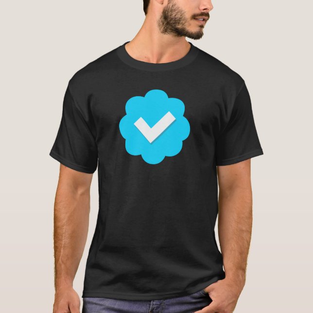 Twitter überprüftes Abzeichen T-Shirt (Vorderseite)