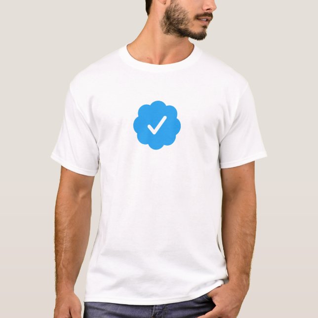 Twitter überprüftes Abzeichen T-Shirt (Vorderseite)