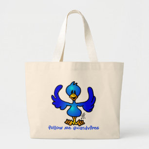 Twittering Blau Vogel Jumbo Stoffbeutel