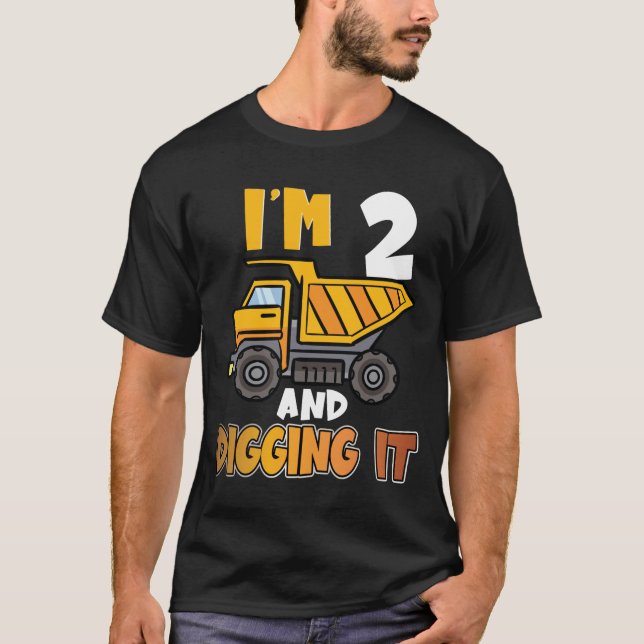 Two 2yr 2th Birthday Construction Boy 2 Years Old  T-Shirt (Vorderseite)