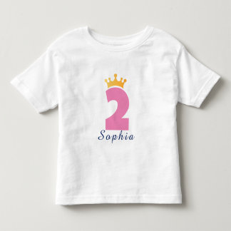 Two and the Crown Benutzerdefinierter Name - Kinde Kleinkind T-shirt
