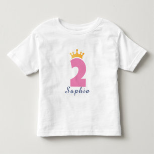 Two and the Crown Benutzerdefinierter Name -Kleink Kleinkind T-shirt