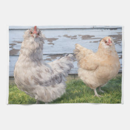 Two Anime Chickens Farmhouse Kitchen Towel Geschirrtuch