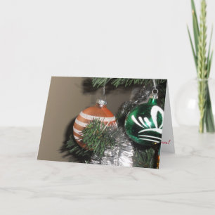"Two Antique Christmas Tree Ornaments" Card Karte