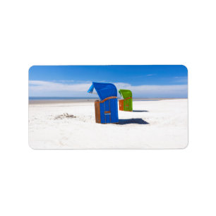 Two beach chairs at the North Sea Adressaufkleber