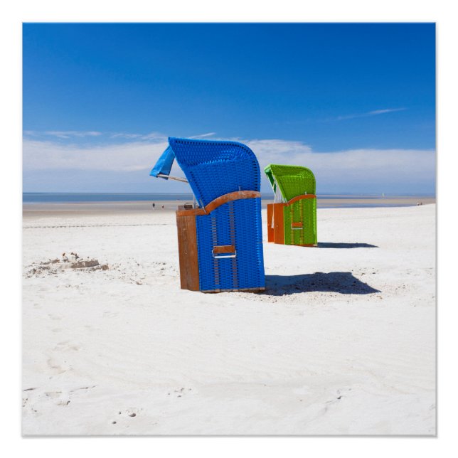 Two beach chairs at the North Sea Poster (Vorderseite)