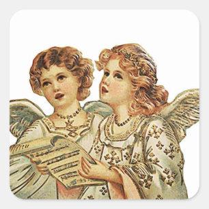 Two Beautful Angels Quadratischer Aufkleber