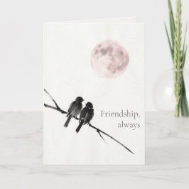 Two Birds Sumi-E | Freundschaft, Immer | Galentine Feiertagskarte