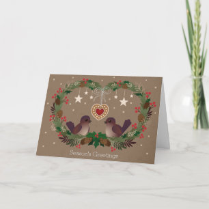 Two Birds, wir haben Christmas Wreath Feiertagskarte