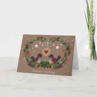 Two Birds, wir haben Christmas Wreath Feiertagskarte