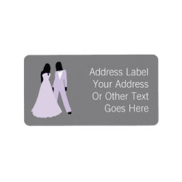 Two Brides Wedding (Lilac Gray) Personalisiert Adressaufkleber