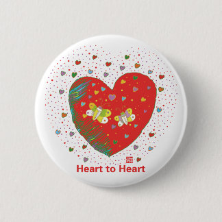 Two butterflies button