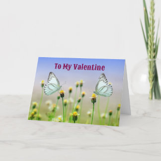 Two Butterflies In A Garden Valentine Day Card Karte