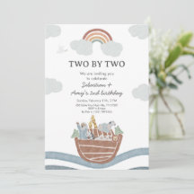 Two by Two Noahs Ark Twin Birthday