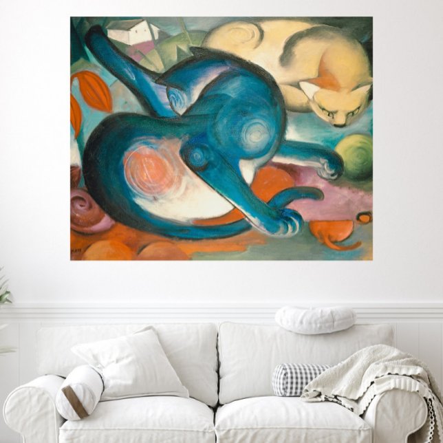 Two Cats, Blue and Yellow (1912) by Franz Marc Poster (Von Creator hochgeladen)