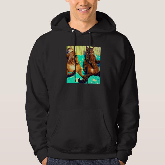 Two cats humorous meow kitty portrait kitten cat m hoodie (Vorderseite)