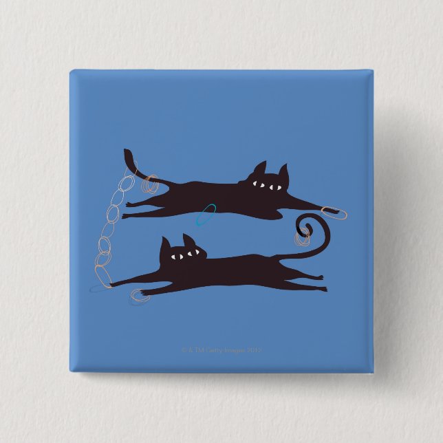 Two Cats Playing Button (Vorderseite)