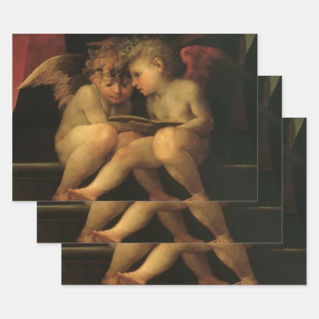 Two Cherubs Reading by Rosso Fiorentino, Angels Geschenkpapier Set (Set)