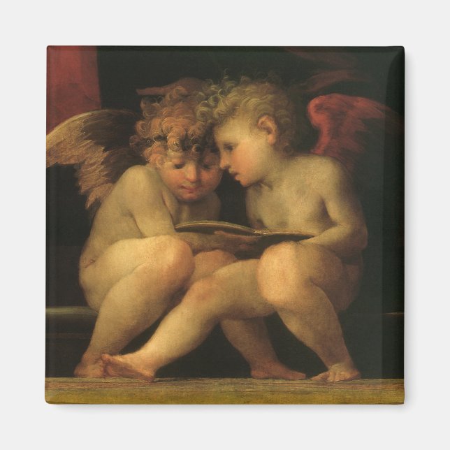 Two Cherubs Reading by Rosso Fiorentino, Angels Magnet (Vorne)