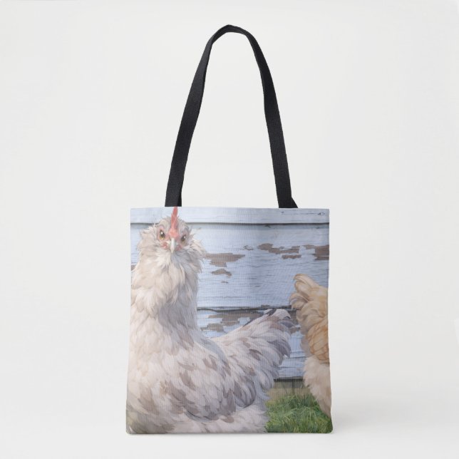 Two Chickens Cute Farm Tote Bag (Vorderseite)