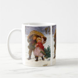Two children in the snow by Frederick Morgan Kaffeetasse