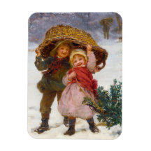 Two children in the snow by Frederick Morgan