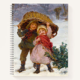 Two children in the snow by Frederick Morgan Notizbuch