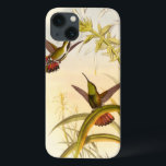 Two Colorful Hummingbirds Aiming for Same Flower iPhone 13 Hülle<br><div class="desc">Artist John Gould was passionate about birds. In this colored drawing,  the two hummingbirds and the flower are represented beautifully. Die Details in this colorful fine art will delight any art lover.</div>