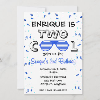 TWO Cool Sonnenbrille 2. Geburtstagsfeier Einladung