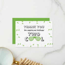 TWO Cool Sunglass 2. Geburtstagsfeier Papier-Telle Dankeskarte