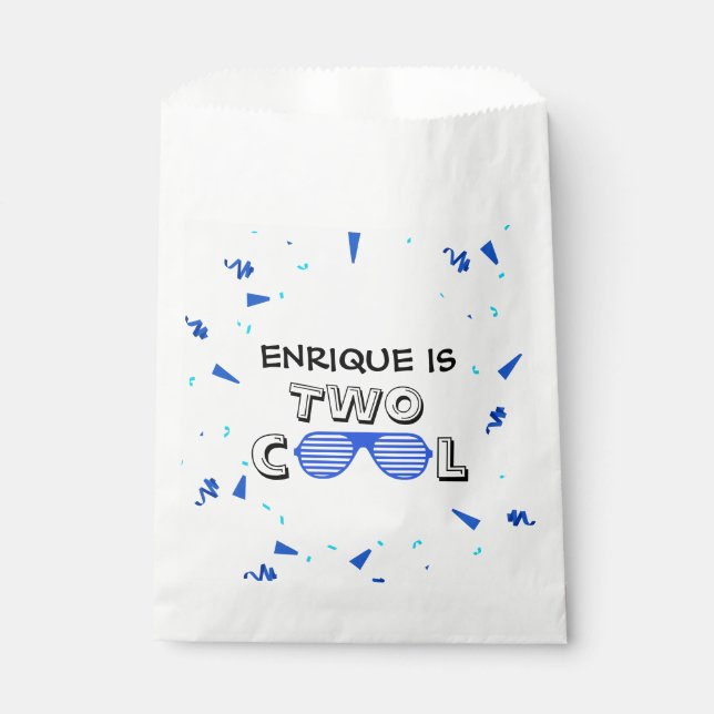 TWO Cool Sunglass 2nd Birthday Party Paper Plates Geschenktütchen (Vorderseite)