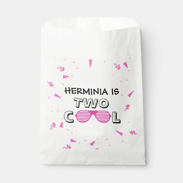 TWO Cool Sunglass 2nd Birthday Party Paper Plates Geschenktütchen (Vorderseite)