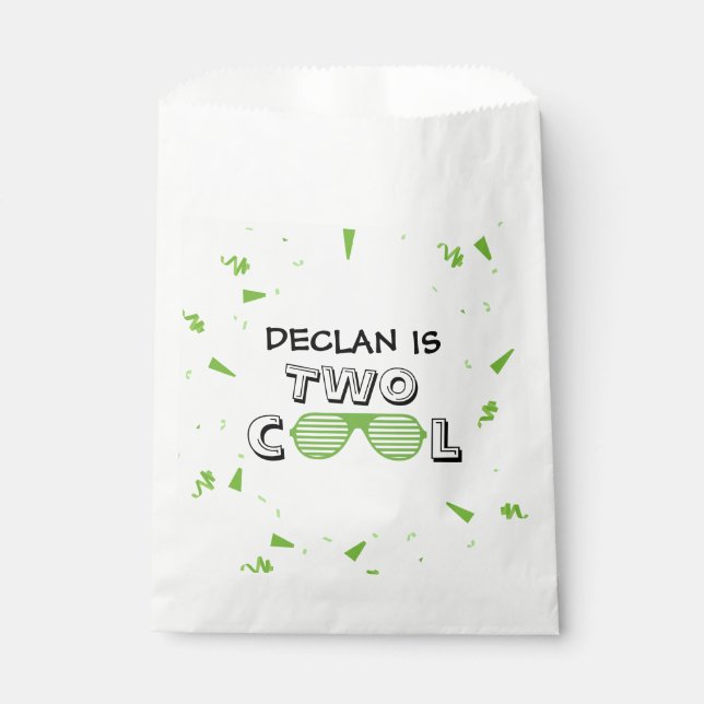 TWO Cool Sunglass 2nd Birthday Party Paper Plates Geschenktütchen (Vorderseite)