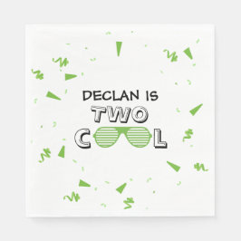 TWO Cool Sunglass 2nd Birthday Party Paper Plates Serviette