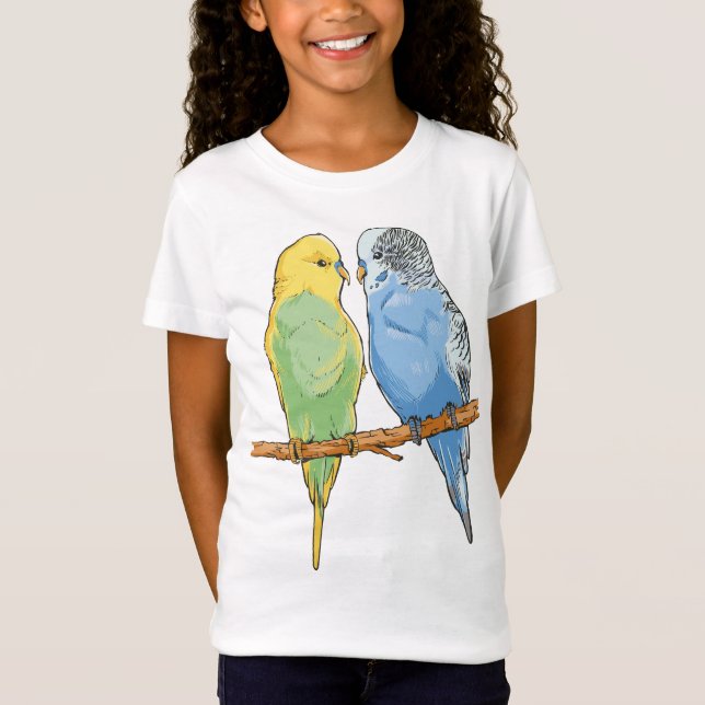 Two cute blue and green Budgies T-Shirt (Vorderseite)
