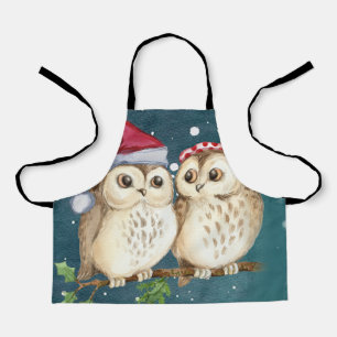 Two cute drawn Owls Schürze