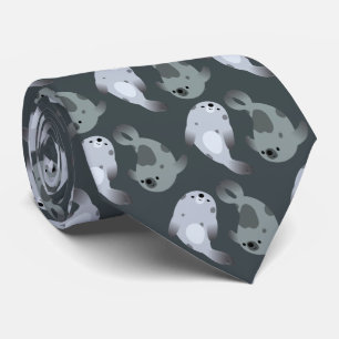 Two Cute Playful Cartoon Harp Seals Tie Krawatte