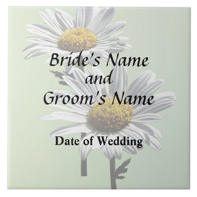 Two Daisies in Sunshine Wedding Products Fliese (Vorderseite)