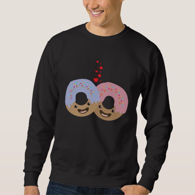 Two Donuts Donut  Couple Best Friend Food Sweatshirt (Vorderseite)