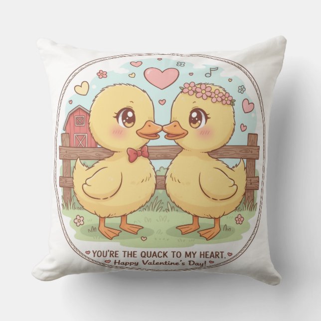 two ducks and love , you are the quack of my heart kissen (Vorderseite)