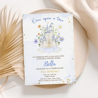 Two Ever A Princess  Castle 2nd Birthday Party Einladung