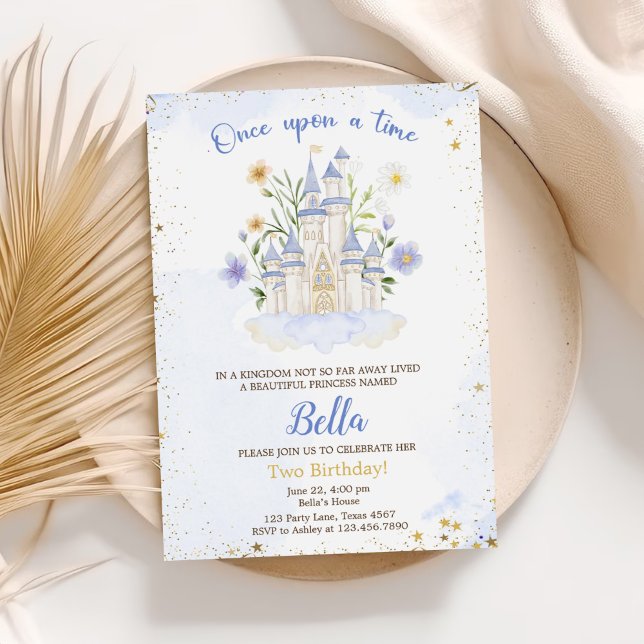 Two Ever A Princess  Castle 2nd Birthday Party Einladung (Von Creator hochgeladen)