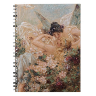 Two Fairies Embracing in a Landscape with a Swan Notizblock