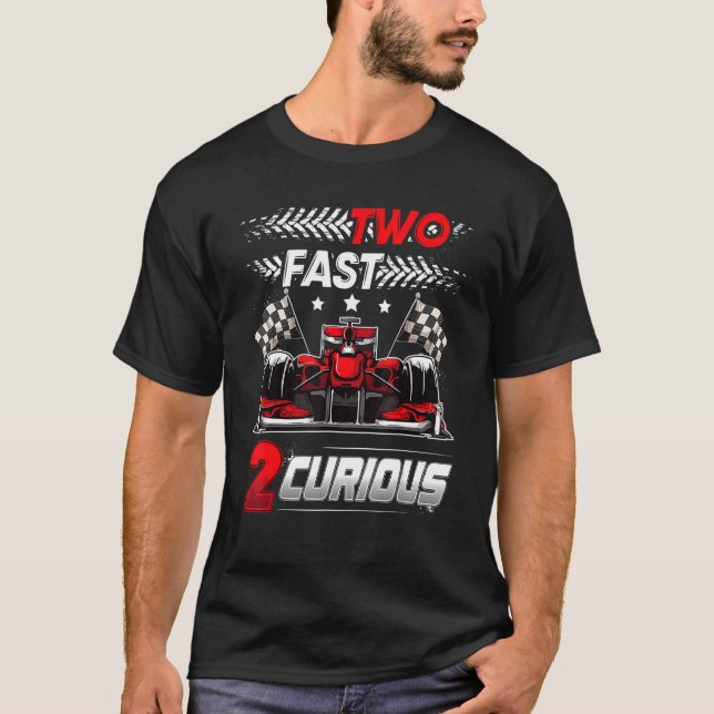 Two Fast 2 Curious racing 2nd Birthday two fast bi T-Shirt (Vorderseite)