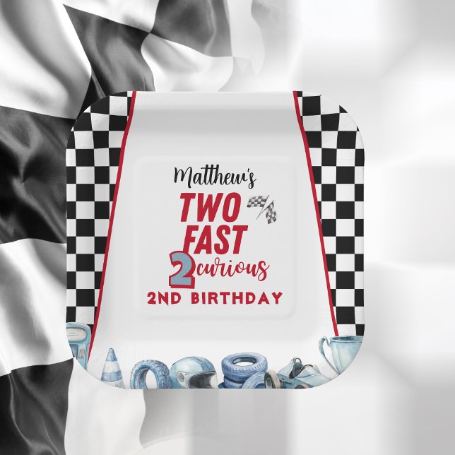 Two Fast 2nd birthday Boy Racing Car  Pappteller (Von Creator hochgeladen)