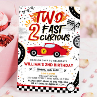 Two Fast Birthday Invitation, Race Car Invitation Einladung