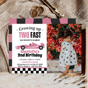 Two Fast Girl 2. Geburtstagsfeier Foto Einladung