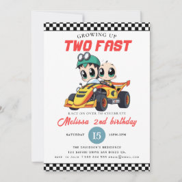 Two Fast Race Car Boy 2nd Birthday Party Einladung