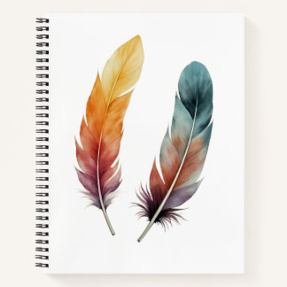 Two Feathers Spiral Notebook Notizbuch